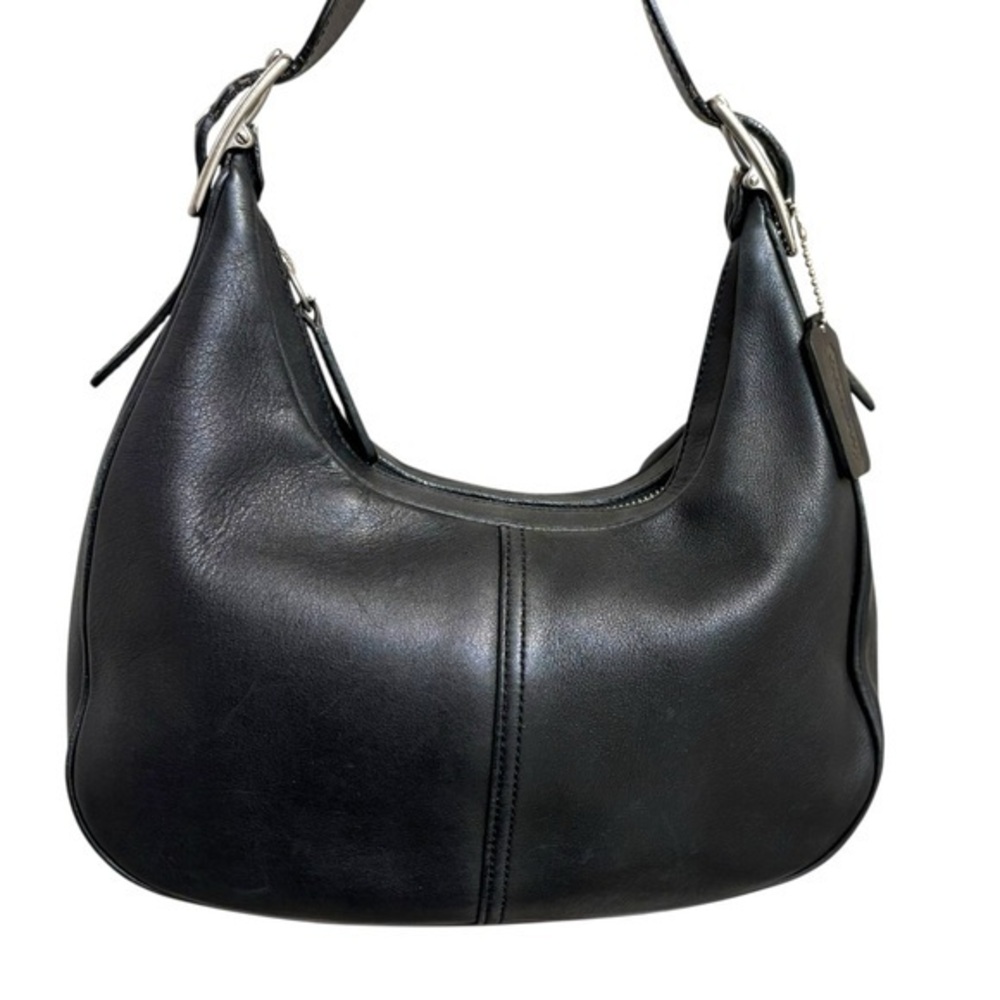 Coach Vintage West  Zoe Legacy Black Leather Hobo Shoulder Bag 9342 nickel